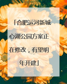 合肥运河新城心湖公园方案正在修改，有望明年开建
