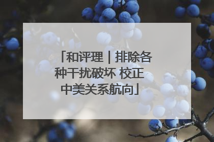 和评理｜排除各种干扰破坏 校正中美关系航向