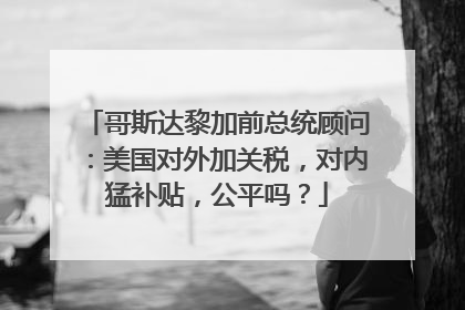 哥斯达黎加前总统顾问：美国对外加关税，对内猛补贴，公平吗？