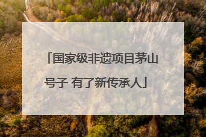 国家级非遗项目茅山号子 有了新传承人