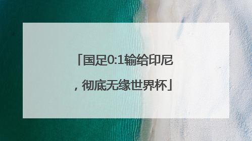 国足0:1输给印尼，彻底无缘世界杯