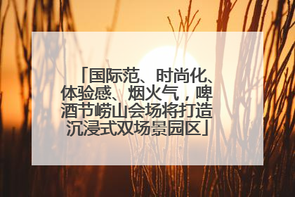 国际范、时尚化、体验感、烟火气，啤酒节崂山会场将打造沉浸式双场景园区