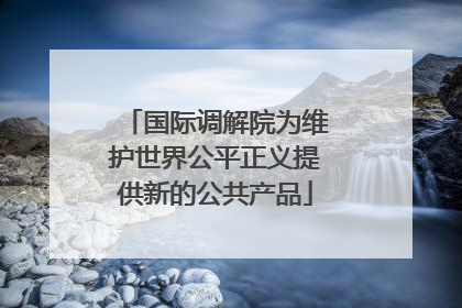 国际调解院为维护世界公平正义提供新的公共产品