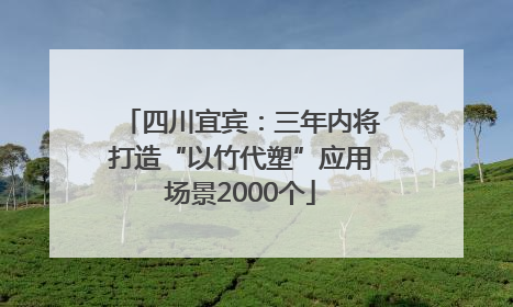 四川宜宾：三年内将打造“以竹代塑”应用场景2000个