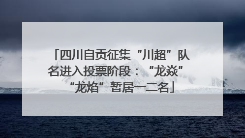 四川自贡征集“川超”队名进入投票阶段：“龙焱”“龙焰”暂居一二名