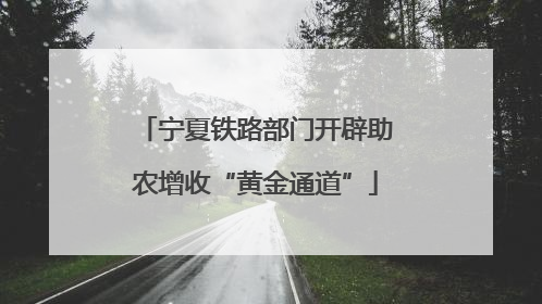 宁夏铁路部门开辟助农增收“黄金通道”