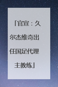 官宣：久尔杰维奇出任国足代理主教练