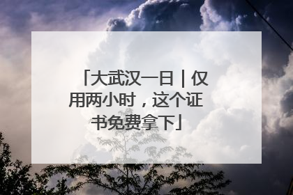 大武汉一日｜仅用两小时，这个证书免费拿下