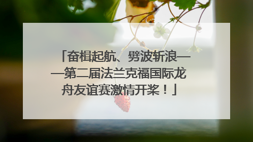 奋楫起航、劈波斩浪——第二届法兰克福国际龙舟友谊赛激情开桨！