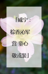 威宁：棕香沁军营 童心敬戎装