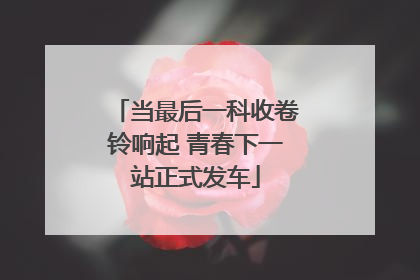 当最后一科收卷铃响起 青春下一站正式发车