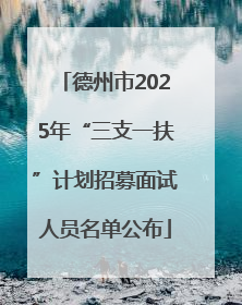 德州市2025年“三支一扶”计划招募面试人员名单公布