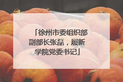 徐州市委组织部副部长张磊，履新学院党委书记