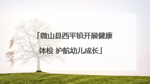 微山县西平镇开展健康体检 护航幼儿成长