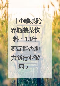小罐茶跨界瓶装茶饮料：13年积淀能否助力新行业破局？