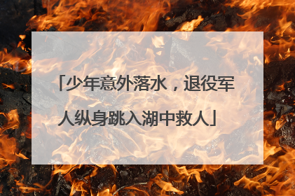 少年意外落水，退役军人纵身跳入湖中救人