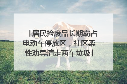 居民捡废品长期霸占电动车停放区，社区柔性劝导清走两车垃圾