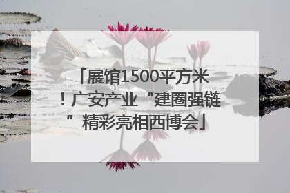 展馆1500平方米！广安产业“建圈强链”精彩亮相西博会