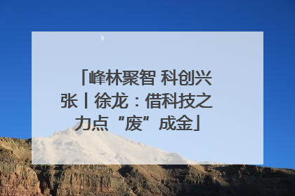 峰林聚智 科创兴张丨徐龙：借科技之力点“废”成金