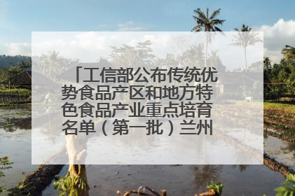 工信部公布传统优势食品产区和地方特色食品产业重点培育名单（第一批）兰州牛肉拉面位列其中