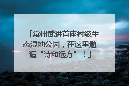 常州武进首座村级生态湿地公园，在这里邂逅“诗和远方”！
