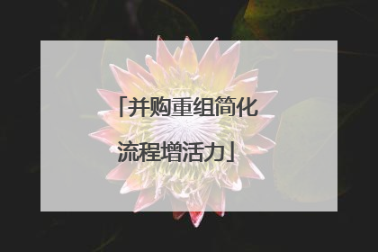 并购重组简化流程增活力