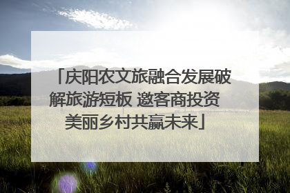 庆阳农文旅融合发展破解旅游短板 邀客商投资美丽乡村共赢未来
