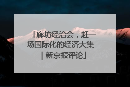 廊坊经洽会，赶一场国际化的经济大集｜新京报评论