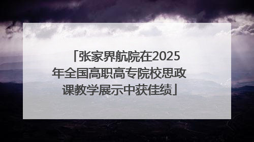 张家界航院在2025年全国高职高专院校思政课教学展示中获佳绩