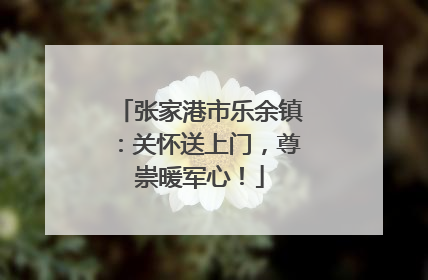 张家港市乐余镇：关怀送上门，尊崇暖军心！