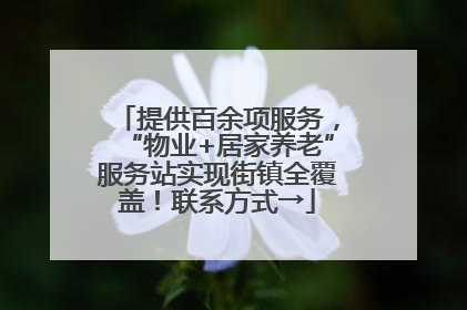 提供百余项服务，“物业+居家养老”服务站实现街镇全覆盖！联系方式→