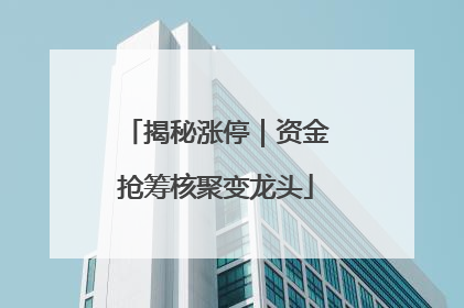 揭秘涨停｜资金抢筹核聚变龙头