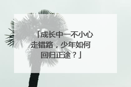 成长中一不小心走错路，少年如何回归正途？