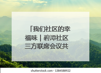 我们社区的幸福味｜碧潭社区三方联席会议共建紫岫幸福家