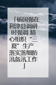 杨国强在利津县调研时强调 精心组织“三夏”生产 落实落细防汛备汛工作