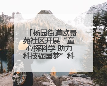 杨园街道欧景苑社区开展“童心探科学 助力科技强国梦”科技周活动
