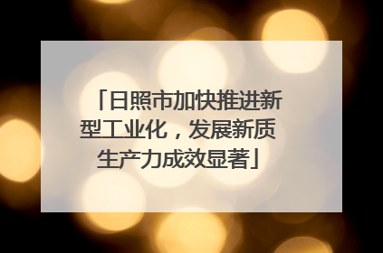 日照市加快推进新型工业化，发展新质生产力成效显著