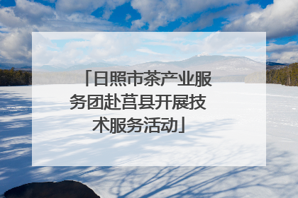 日照市茶产业服务团赴莒县开展技术服务活动