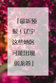 最新预报！辽宁这些地区可能出现弱龙卷