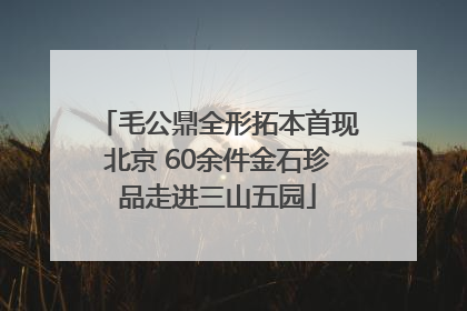 毛公鼎全形拓本首现北京 60余件金石珍品走进三山五园