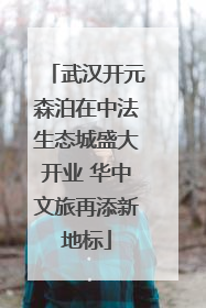 武汉开元森泊在中法生态城盛大开业 华中文旅再添新地标