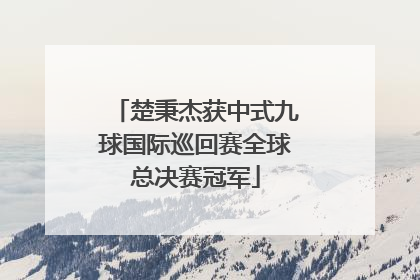 楚秉杰获中式九球国际巡回赛全球总决赛冠军