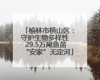 榆林市横山区：守护生物多样性 29.5万尾鱼苗“安家”无定河