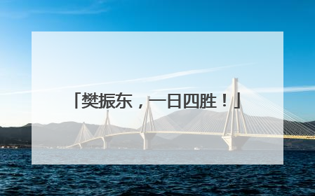 樊振东，一日四胜！