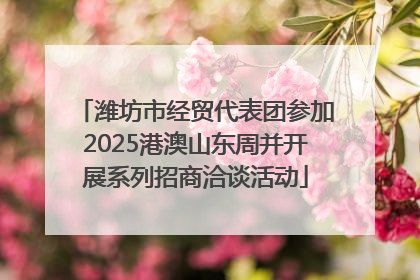 潍坊市经贸代表团参加2025港澳山东周并开展系列招商洽谈活动