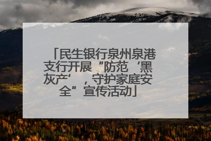 民生银行泉州泉港支行开展“防范‘黑灰产’，守护家庭安全”宣传活动