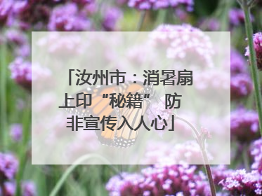 汝州市：消暑扇上印“秘籍” 防非宣传入人心