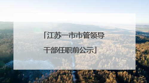 江苏一市市管领导干部任职前公示
