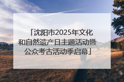 沈阳市2025年文化和自然遗产日主题活动暨公众考古活动季启幕