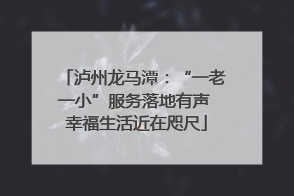 泸州龙马潭：“一老一小”服务落地有声 幸福生活近在咫尺